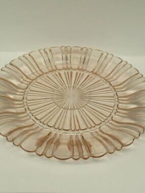 Hocking Depression Glass Pink OLD CAFE 9 3/4 Inch Dinner Plate